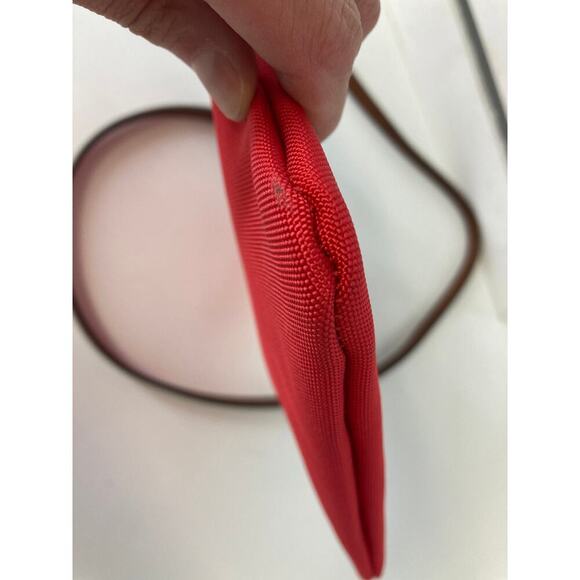 DOONEY & BOURKE SMALL RED CANVAS BROWN LEATHER CROSSBODY BAG - Picture 7 of 12